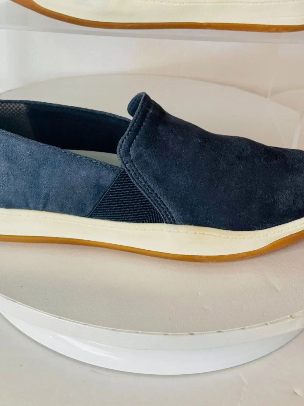 Life Stride Bzees Air Step Danni 8W Blue Suede Slip on Flats